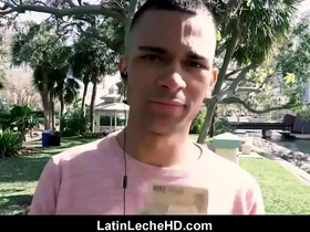 Straight Spanish Latino twink has sex with gay stranger for money
