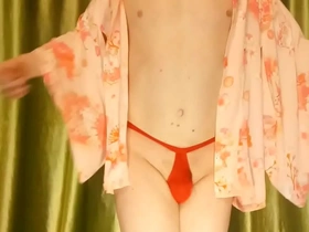 Beautiful Japanese woman in yukata masturbates and wears buttplug for extra pleasure.