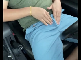 New homemade video of a solo boy masturbating in the car.