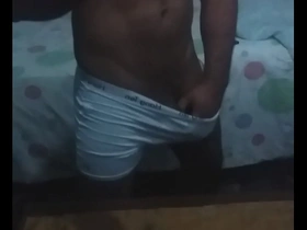 Young gym trainer with a nice body gives an exotic dance and sexual experience.