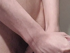 Close up of an Asian man’s veiny cock