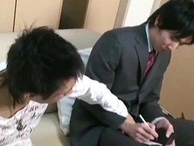 A beautiful Japanese gay boy enjoys an orgy.