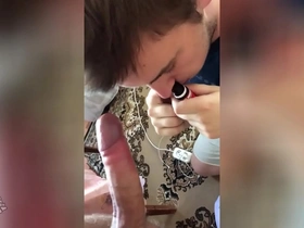Young and straight Russian gives blow job to gay man
