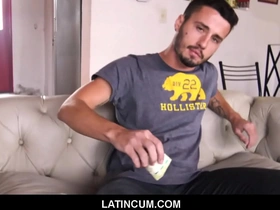 Straight Latino gets his first cash for gay anal sex with a stranger