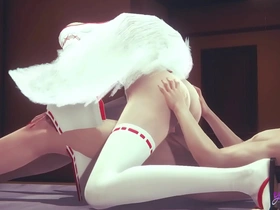 Kitsune Femboys hot and steamy Yaoi experience with a bubble butt trap