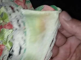 Solo boy’s solo game with dirty panties and oral pleasure