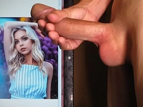 Jordyn Jones, an Asian solo boy masturbates and cumulates in a tribute to Belle.
