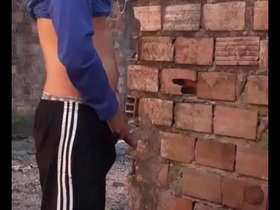 I caught my stepbrother in the act of urinating behind the toilet.