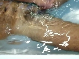 Steamy solo bath with Indian beauty