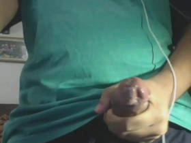 Pretty Indian boy masturbates and ejaculates with precum