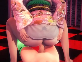 Sissy Nezuko gets a big cock inside her ass