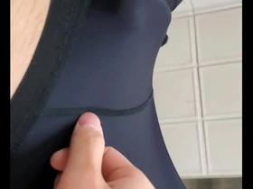Solo Japanese beauty in tight clothes enjoys a facial