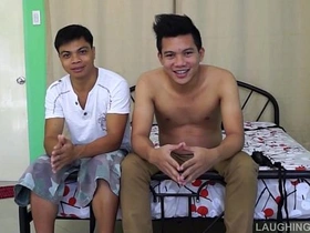 Young Asian boy Rolly has a fun tickle and jizzle fetish