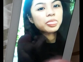 A facial with a huge load for a hot Korean teen girl #2