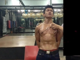 Zaenal, an Asian soldier, in a gay BDSM scene.