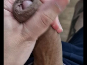Straight gay mans solo performance with his big dick