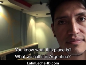 Straight Ecuadorian man pays to have sex with a gay man in a hotel room in a gay porn movie.