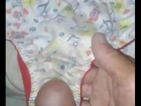 Gay Japanese man enjoys licking clean his partner’s panties.