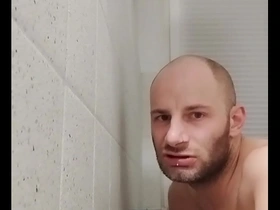 German gay’s steamy shower scene with a sex toy