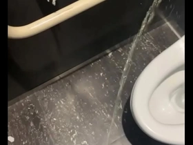 Gay Japanese college boy urinates in the toilet