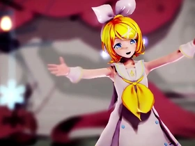 Tiny Japanese girl dances to MMD18s Rin in arbitrary style.
