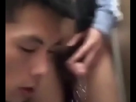 Asian cuties engage in a fun piss play in the bathroom